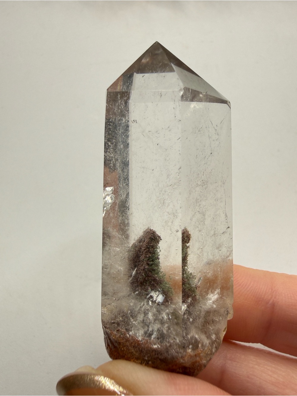 Green Chlorite Phantom Quartz Crystal Point